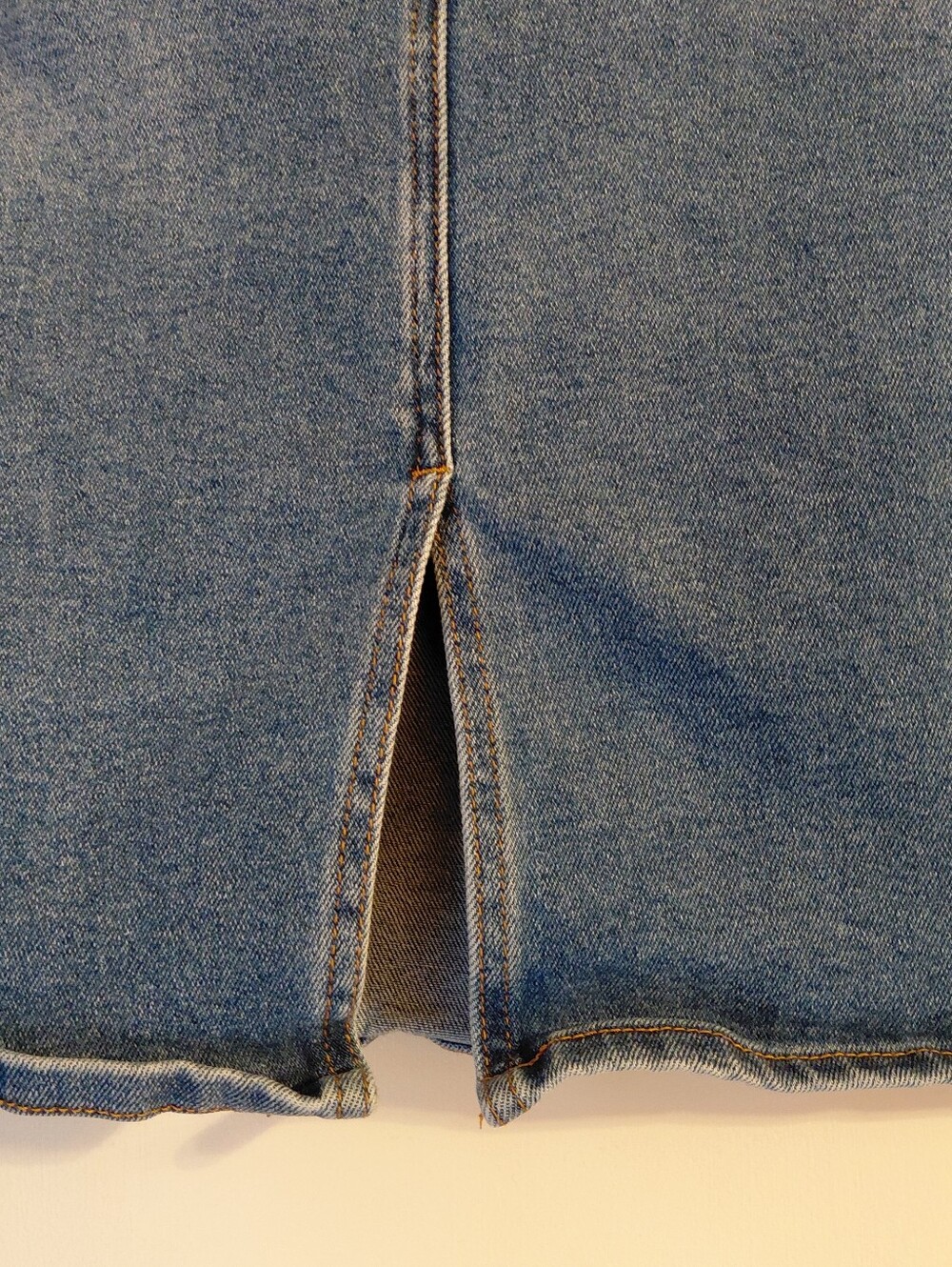 Denim Distressed Skirt Knee Length - Picture 4 of 12